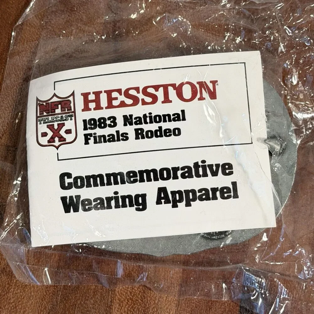 Vtg 1983 NFR Belt Buckle National Finals Rodeo Hesston 25th Anniversary Sealed
